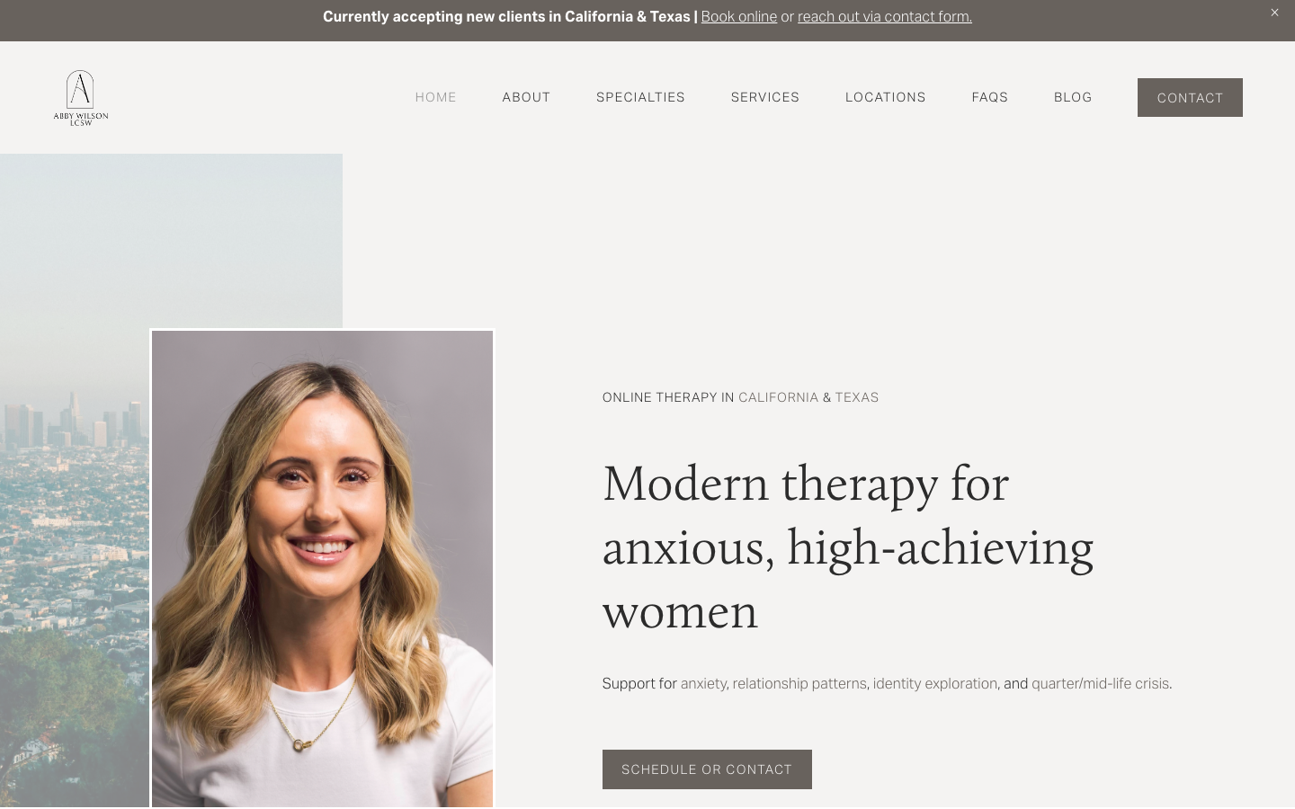 Screenshot of Abby Wilson Therapy
