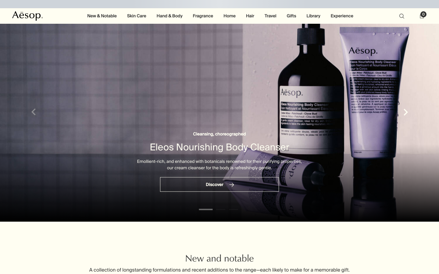 Screenshot of Aesop