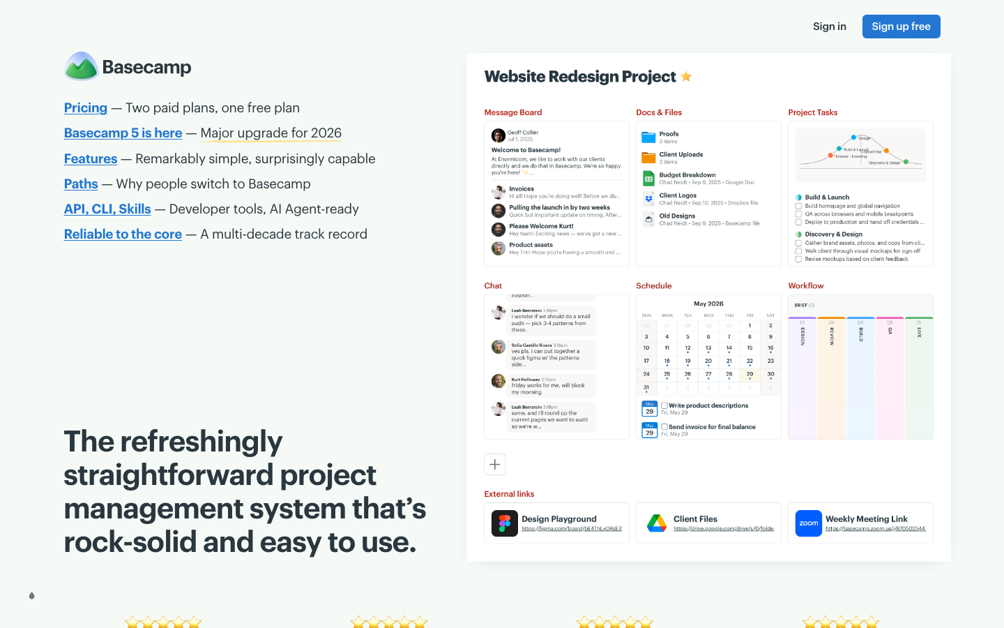 Screenshot of Basecamp
