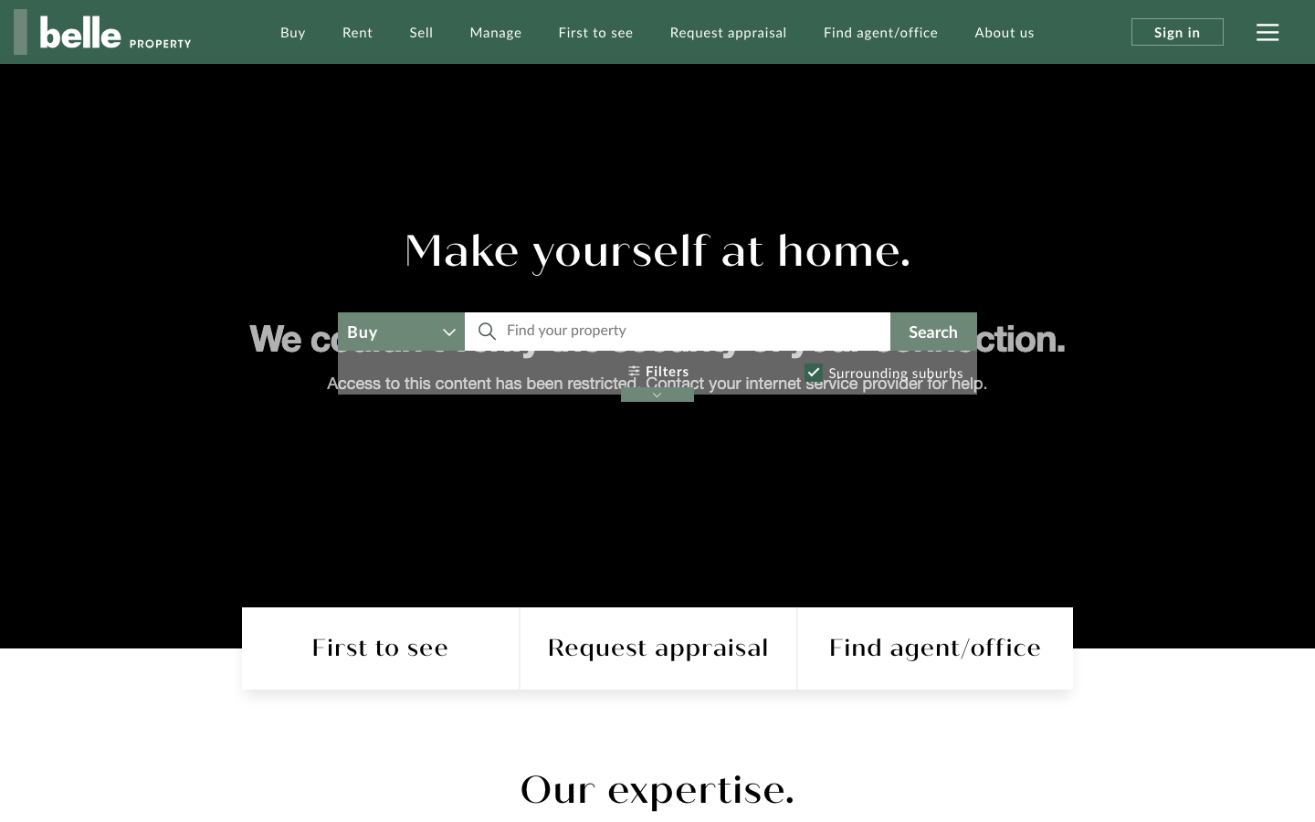Screenshot of Belle Property