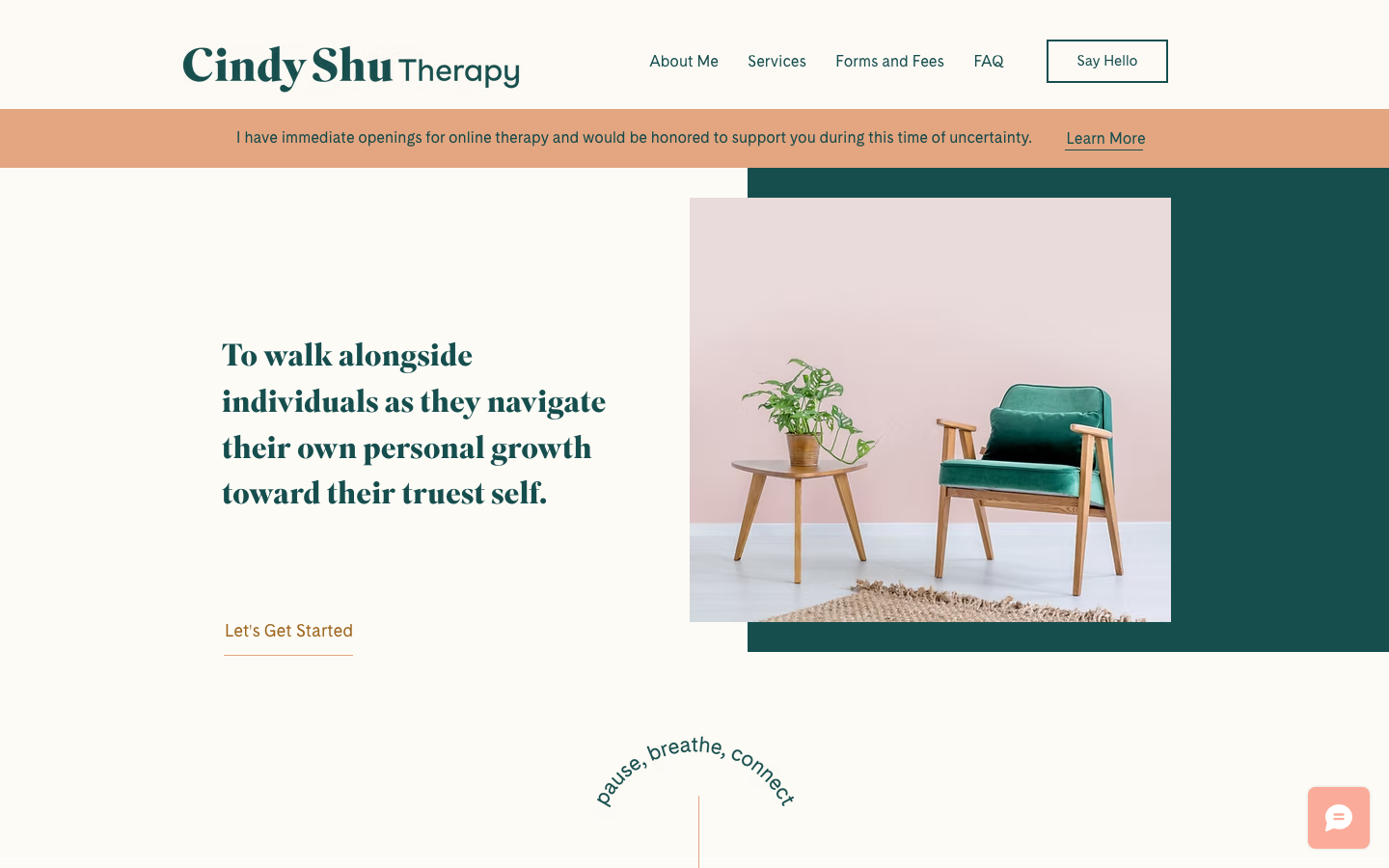 Screenshot of Cindy Shu Therapy