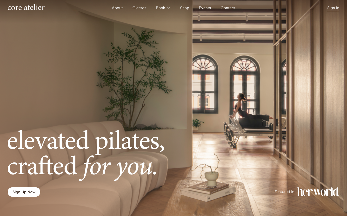 Screenshot of Core Atelier Pilates