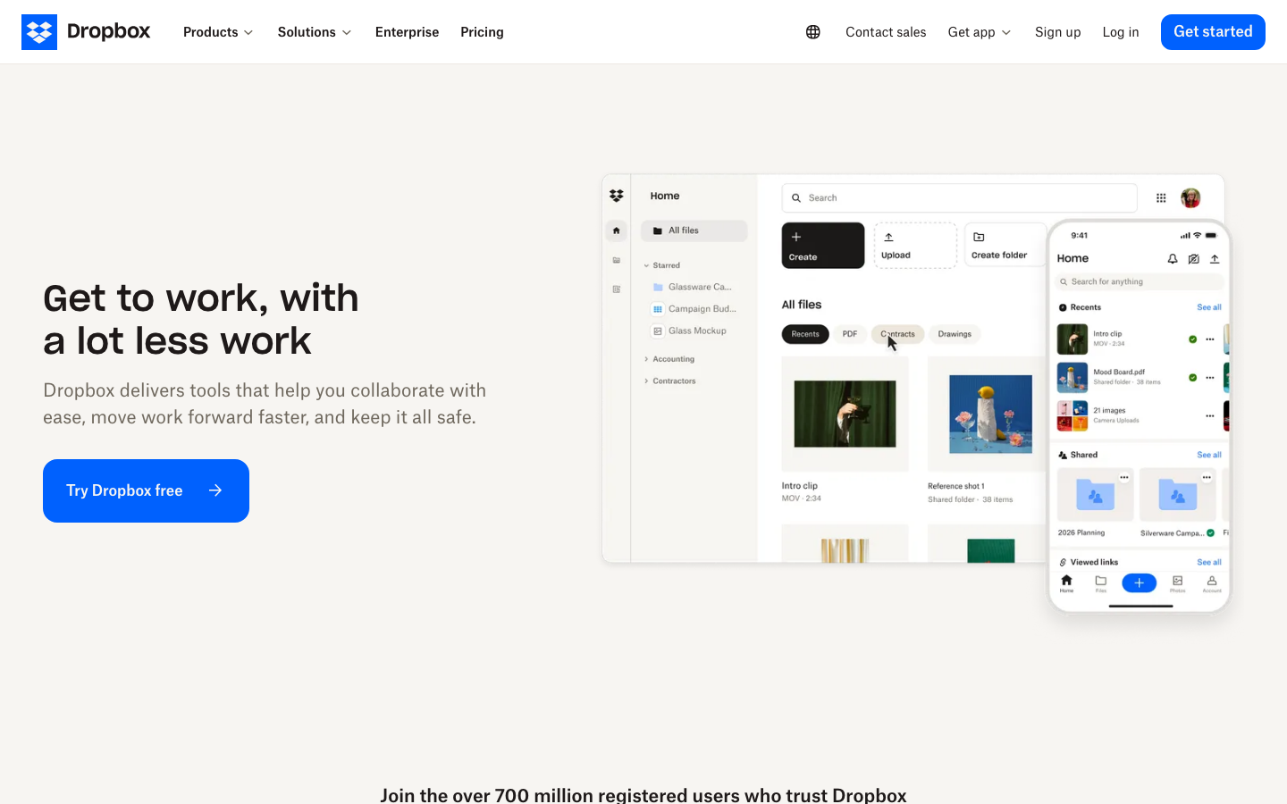 Screenshot of Dropbox