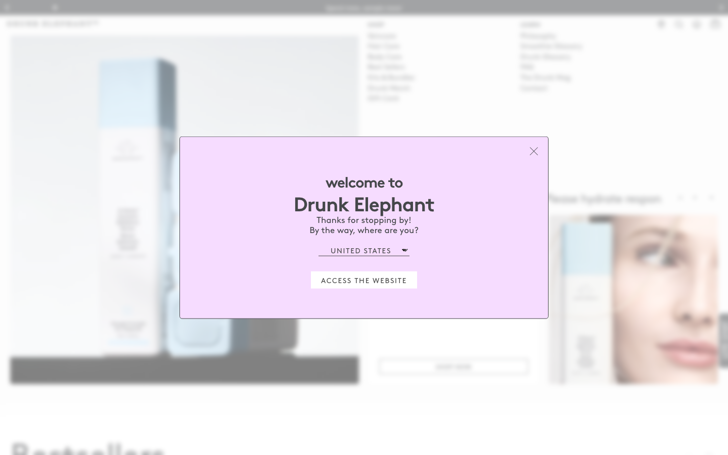 Screenshot of Drunk Elephant
