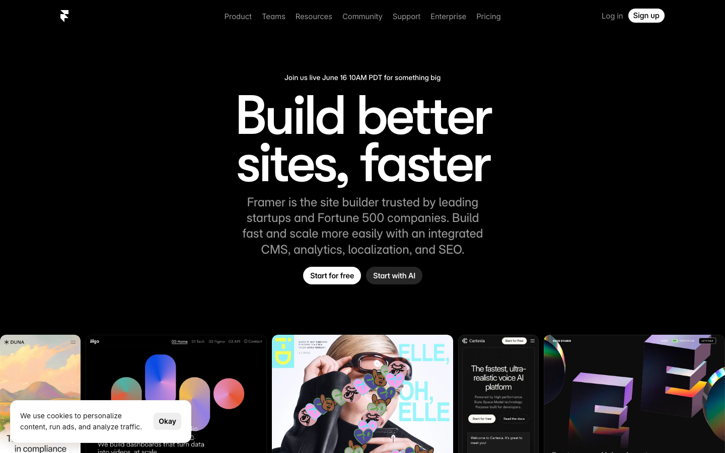 Screenshot of Framer