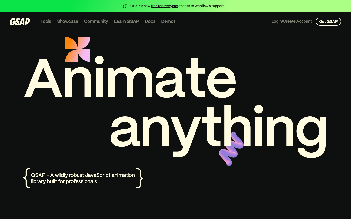 Screenshot of Gsap