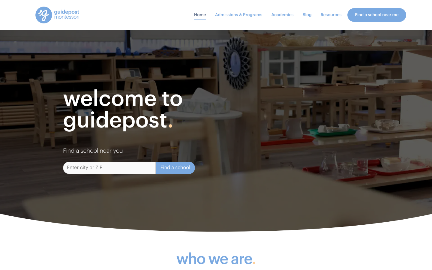 Screenshot of Guidepost Montessori