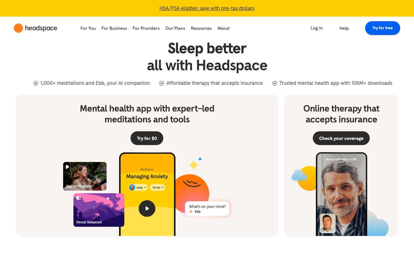 Screenshot of Headspace