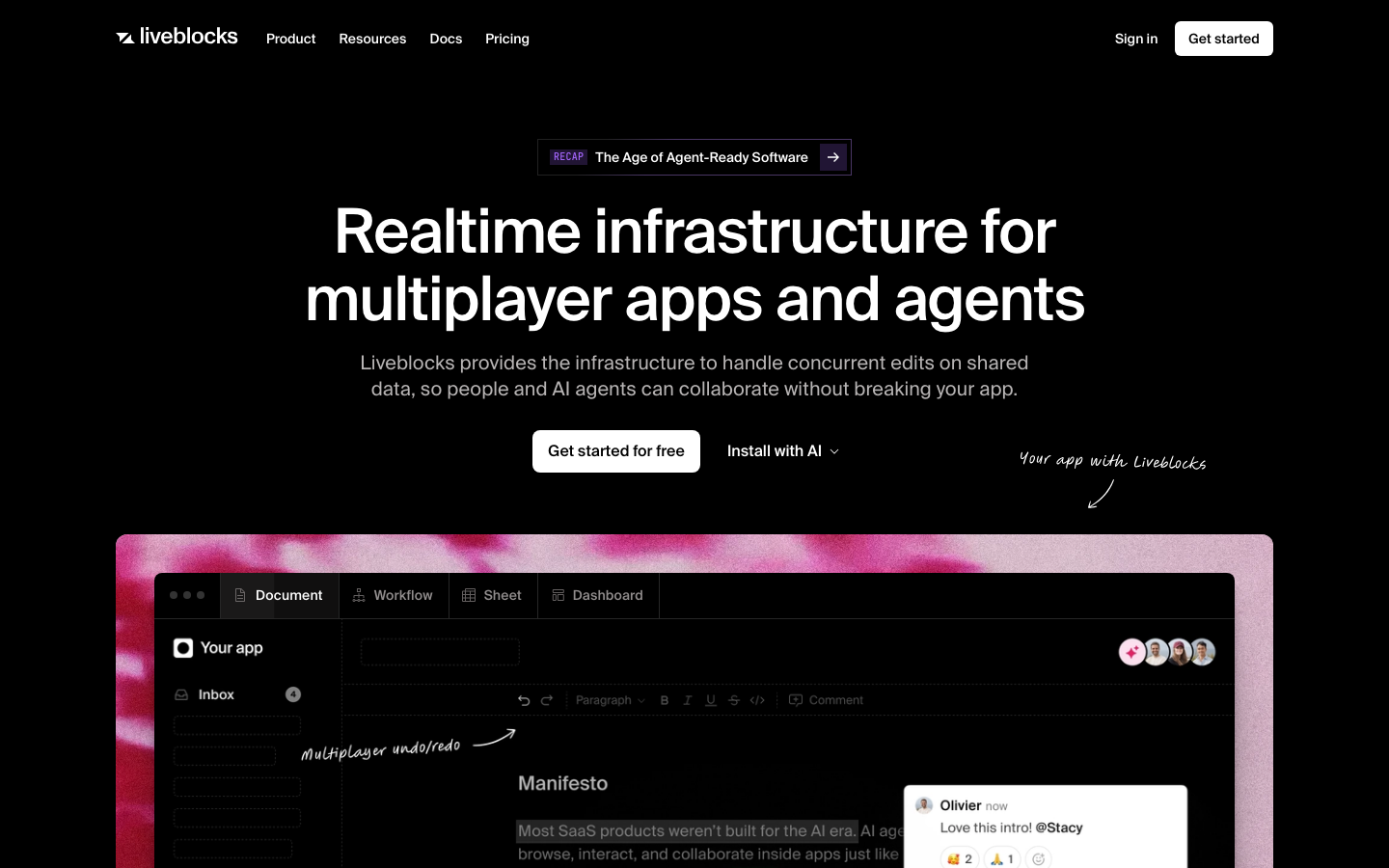 Screenshot of Liveblocks