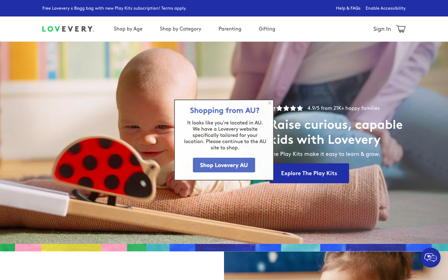 Screenshot of Lovevery