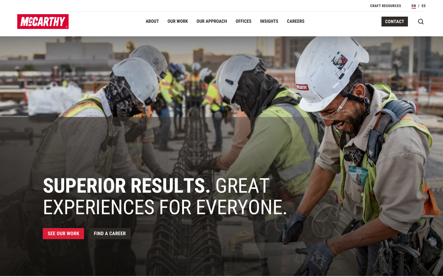 Screenshot of Mccarthy Building Companies