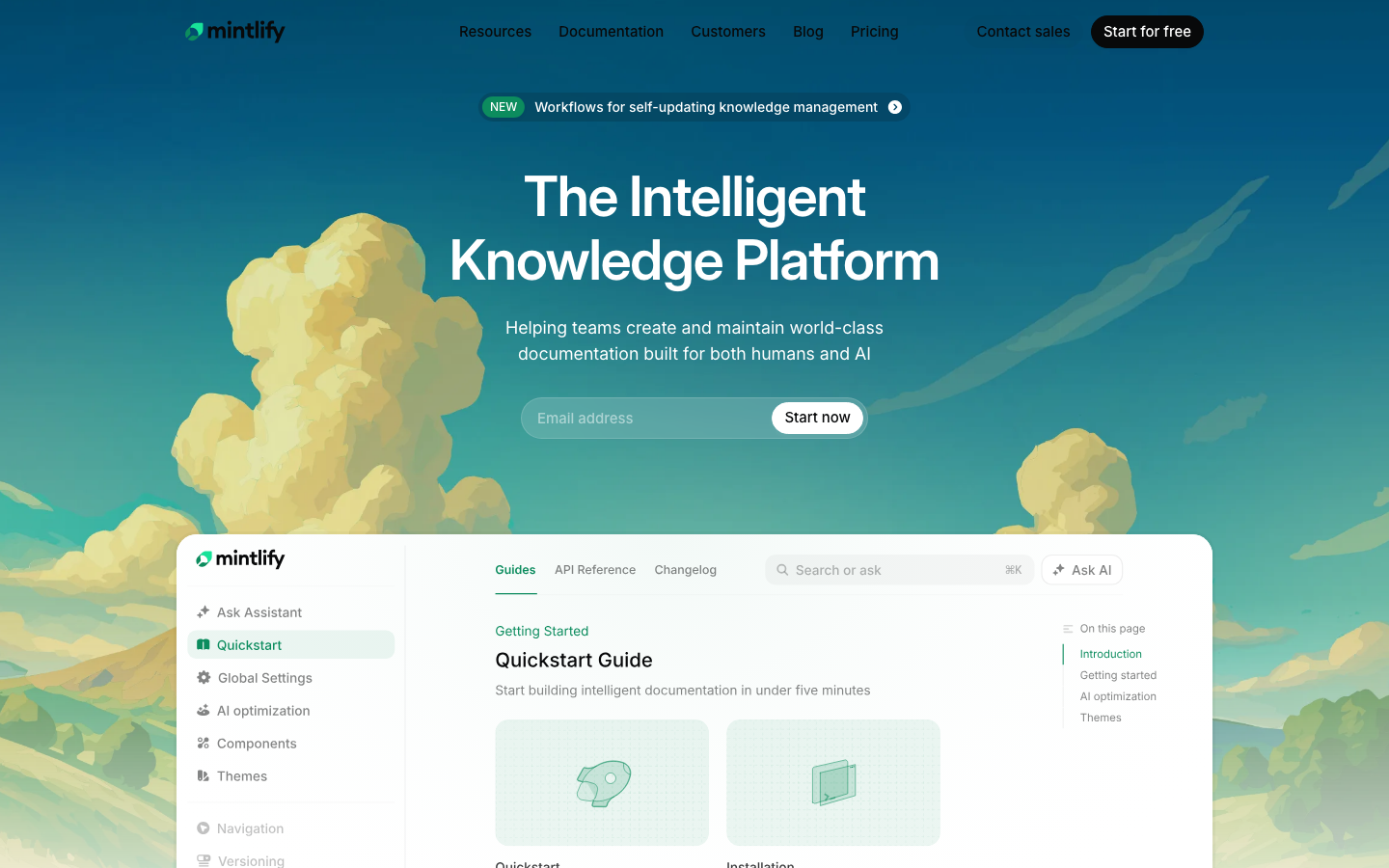 Screenshot of Mintlify