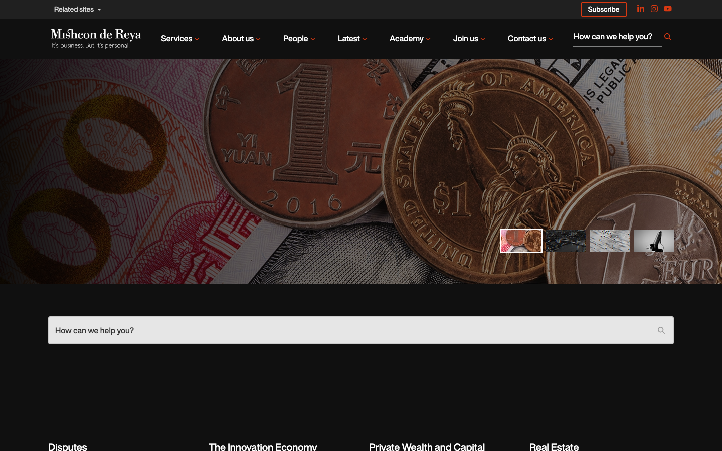 Screenshot of Mishcon De Reya