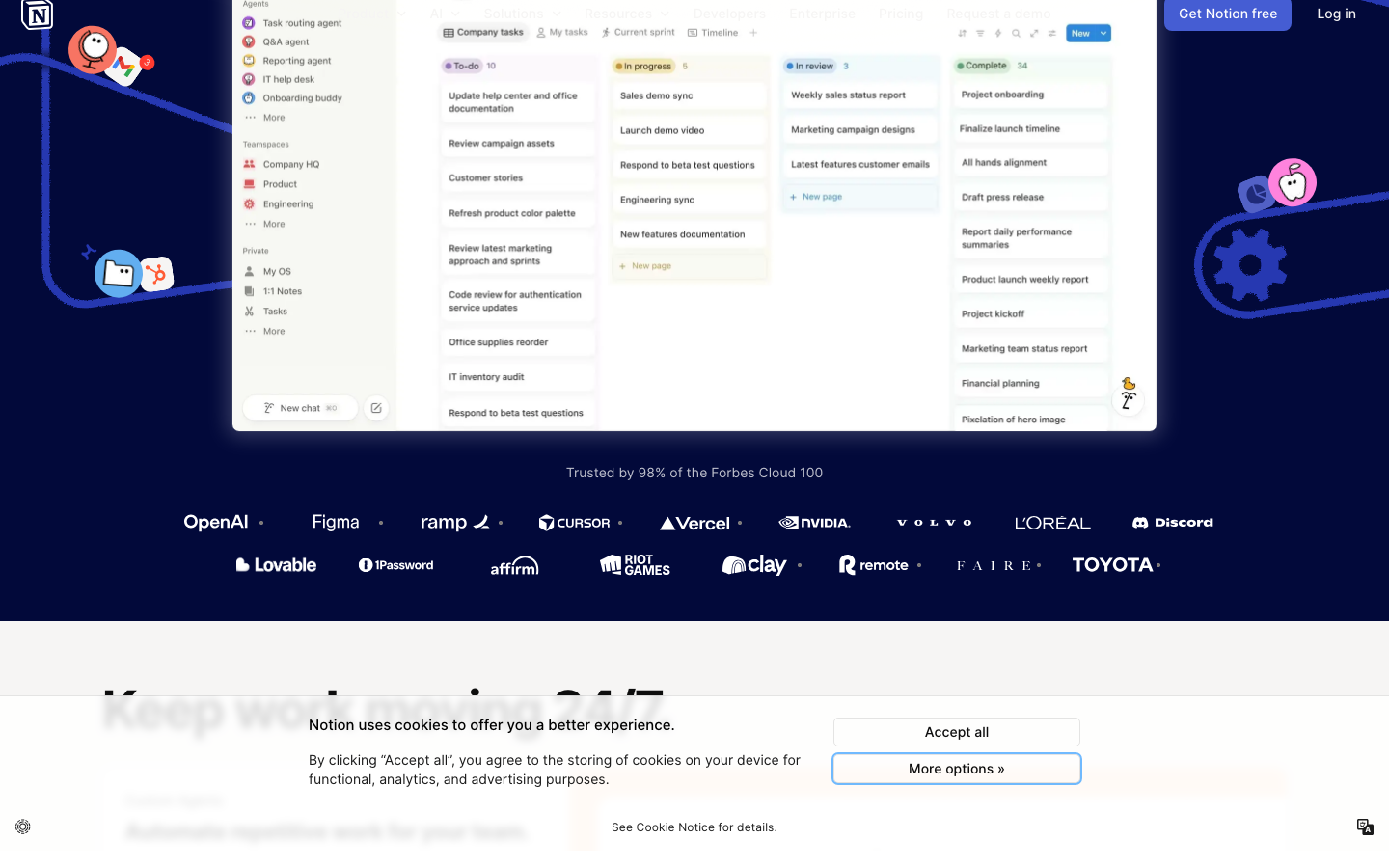 Screenshot of Notion