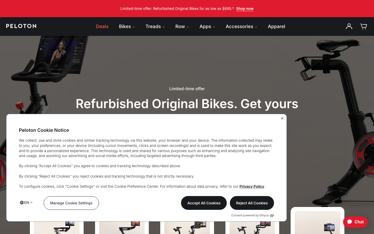 Screenshot of Peloton