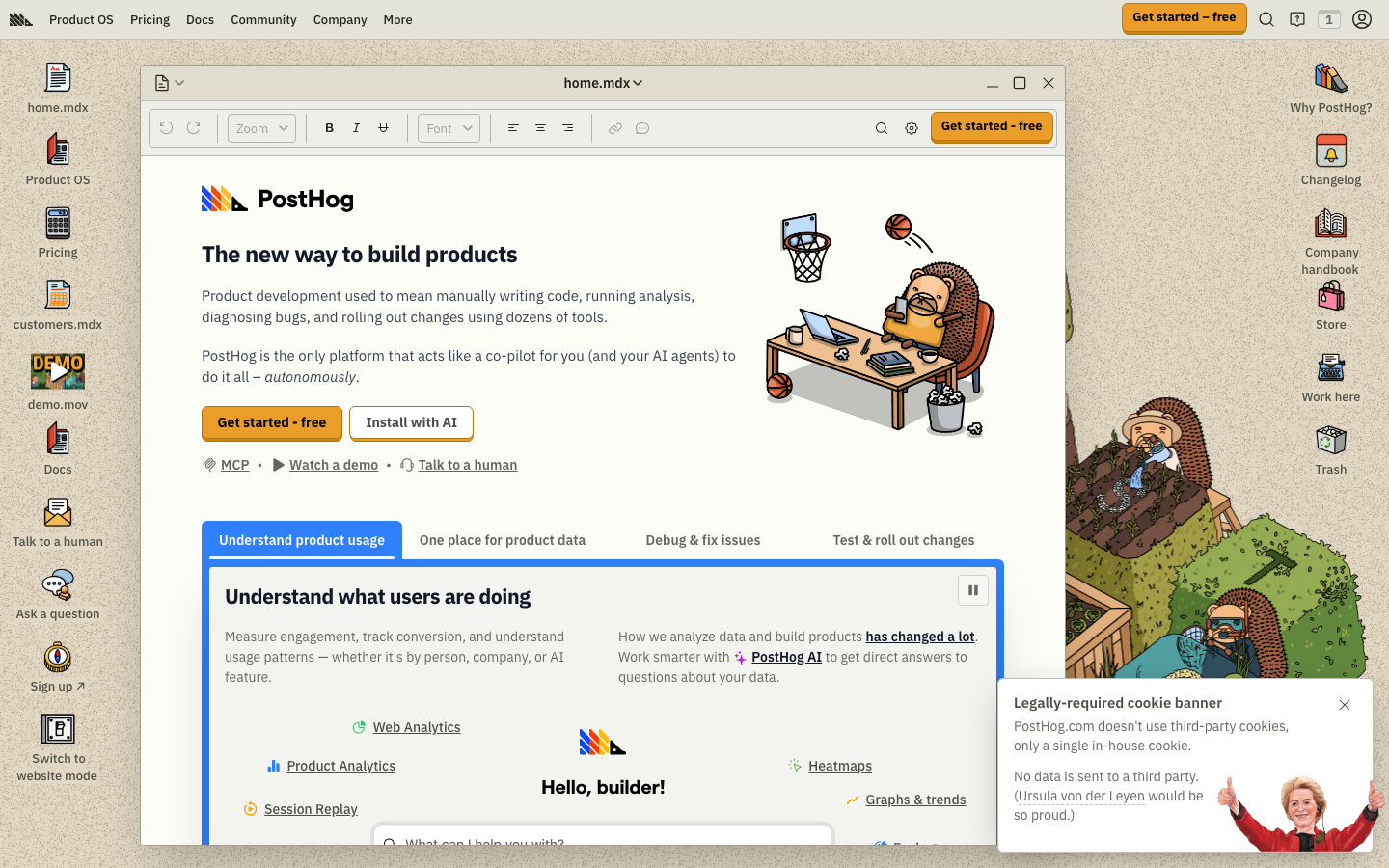 Screenshot of Posthog