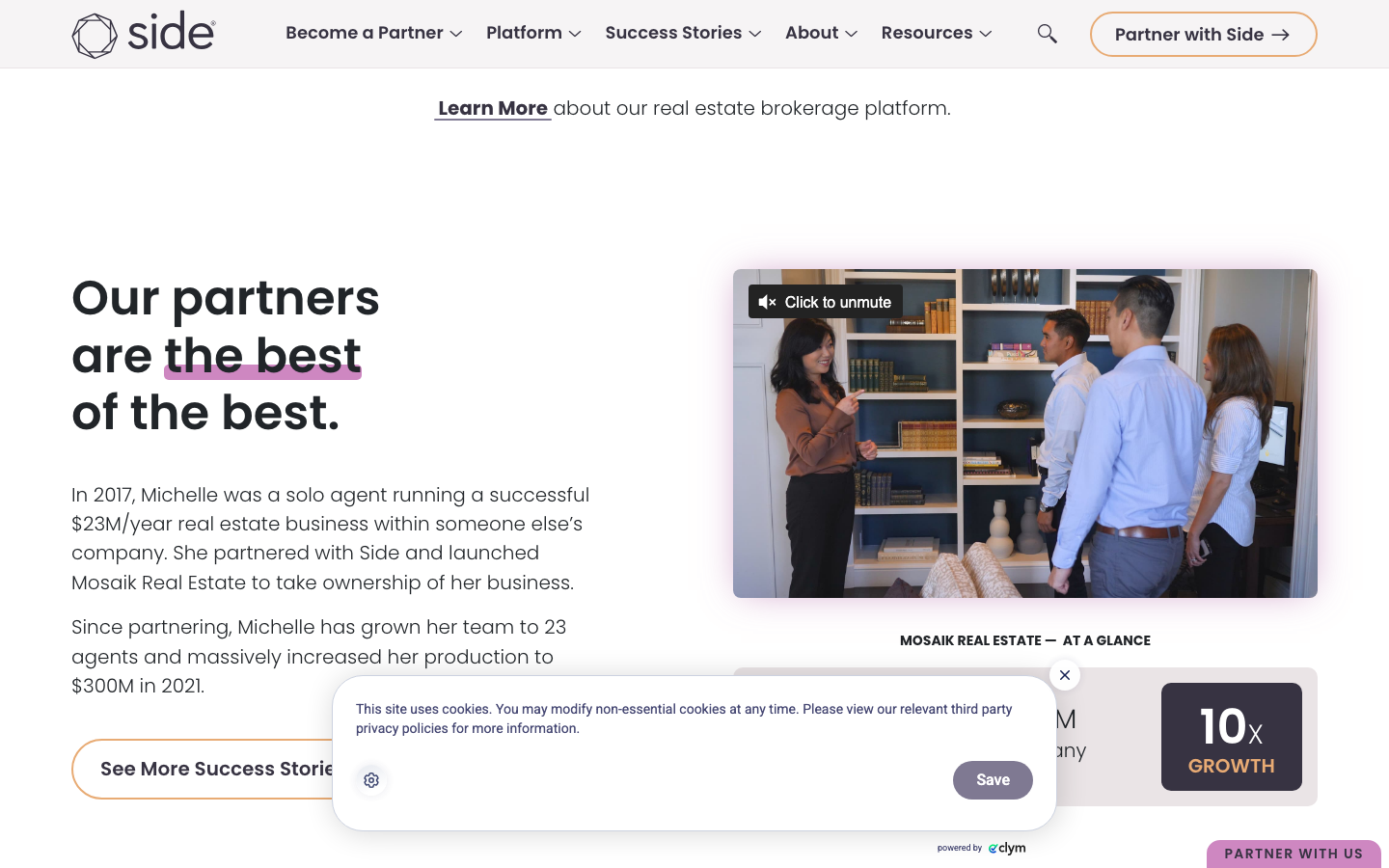 Screenshot of Side Brokerage