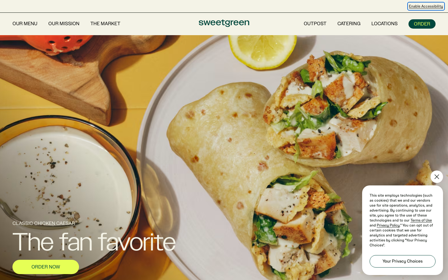 Screenshot of Sweetgreen