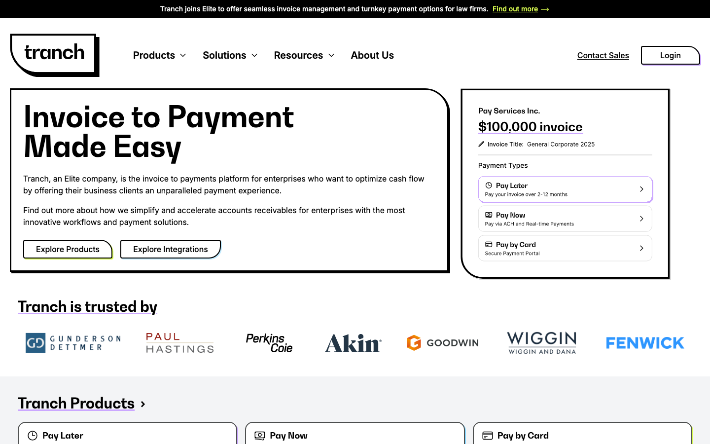 Screenshot of Tranch