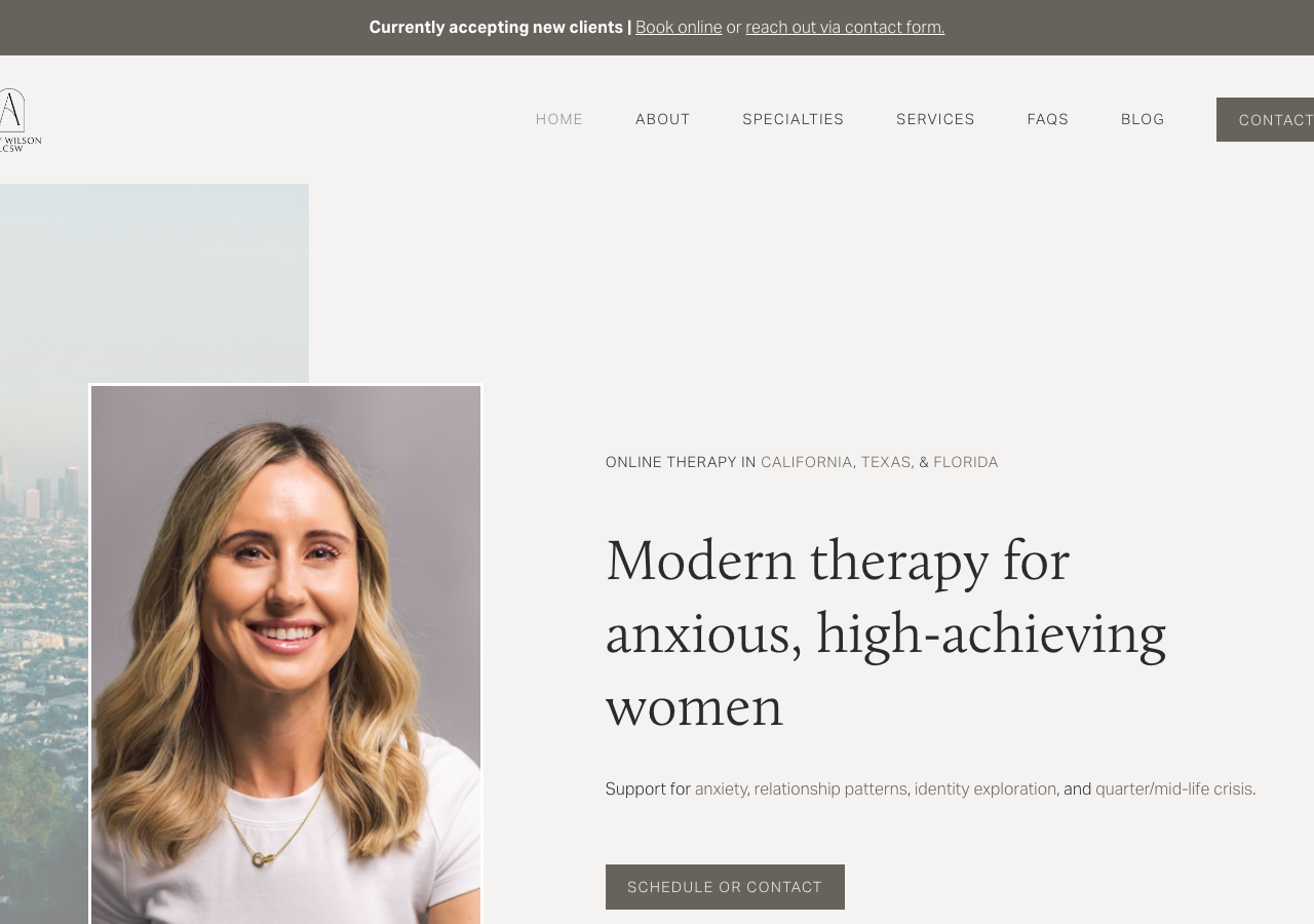 Screenshot of Abby Wilson Therapy