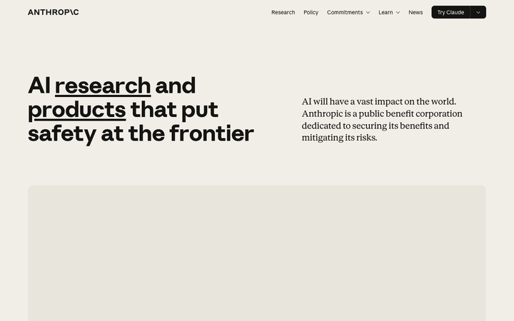 Screenshot of Anthropic