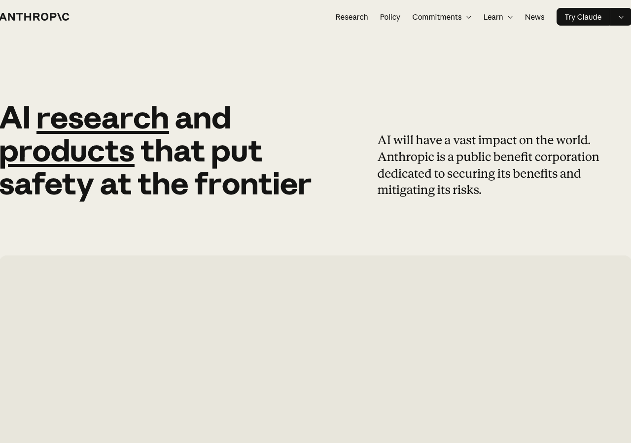 Screenshot of Anthropic