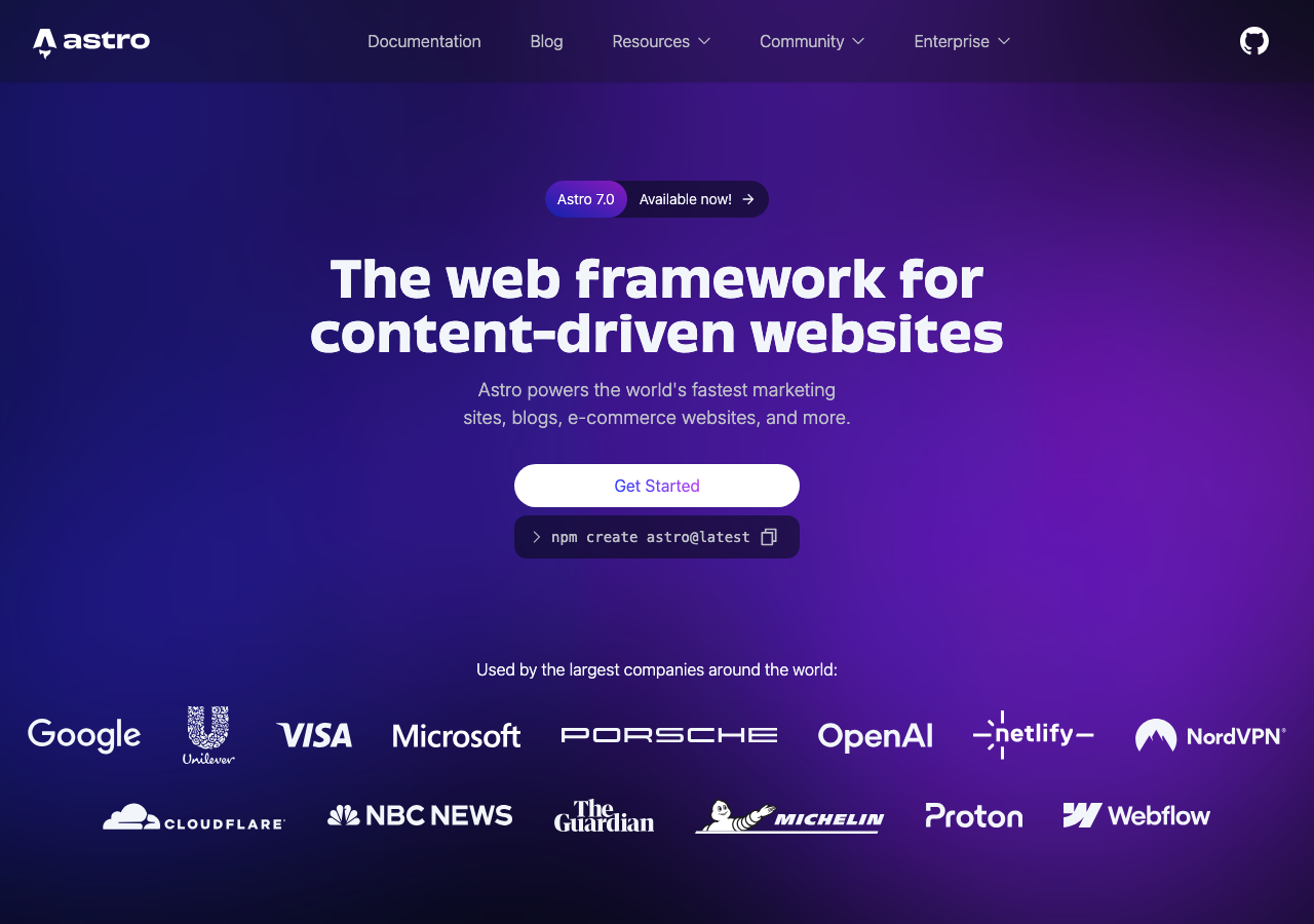 Screenshot of Astro