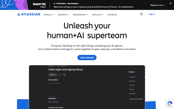 Screenshot of Atlassian