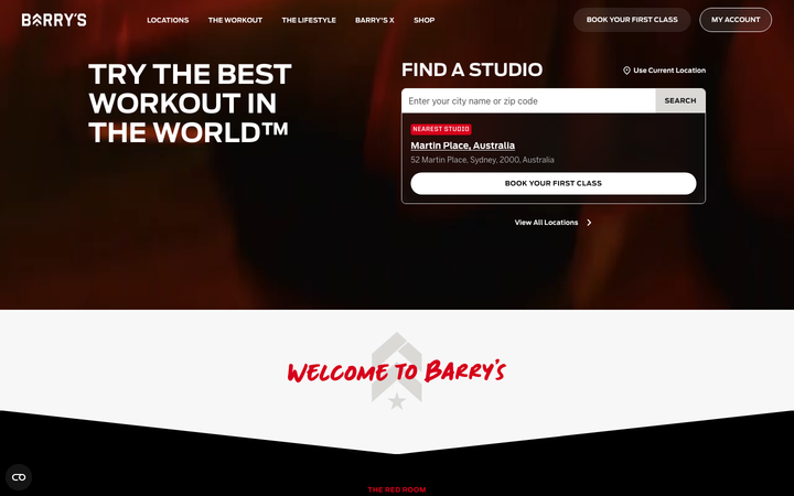 Screenshot of Barrys