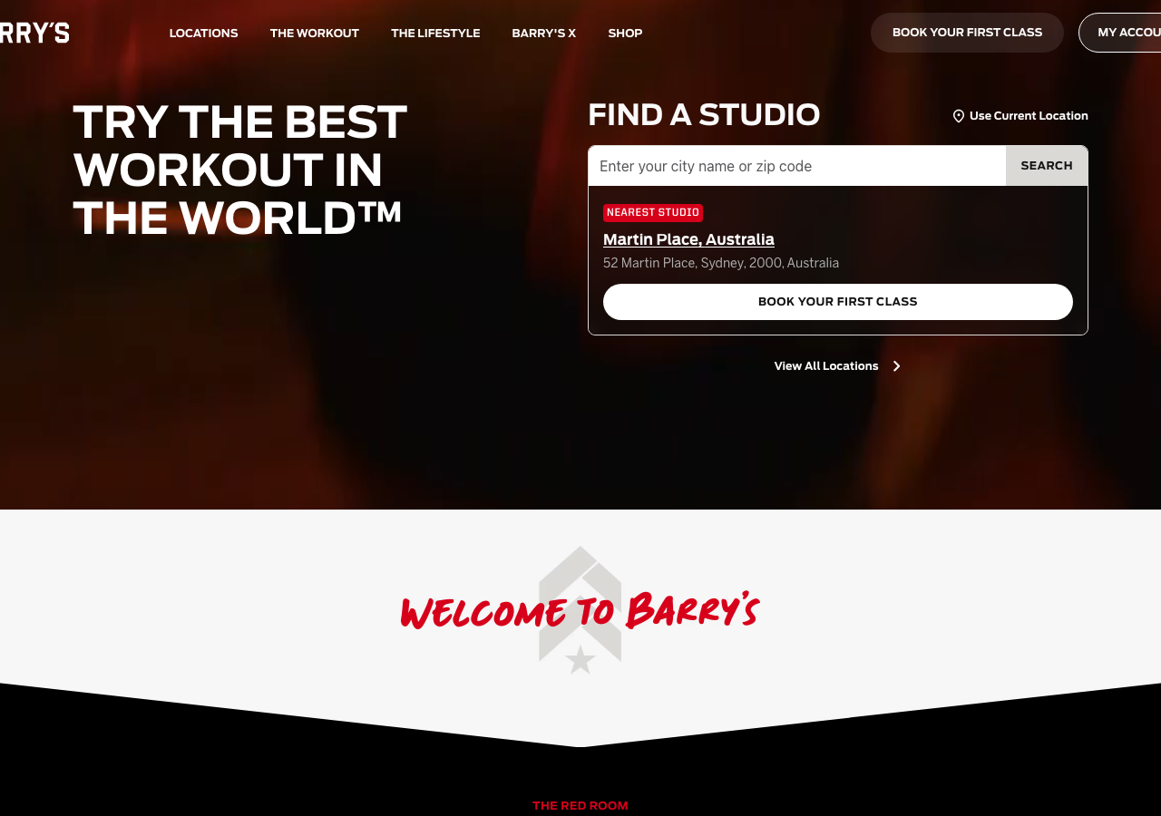 Screenshot of Barrys