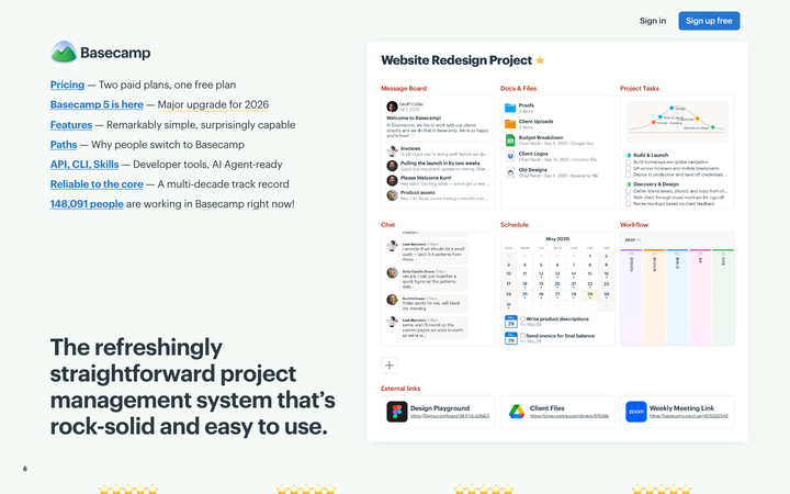 Screenshot of Basecamp