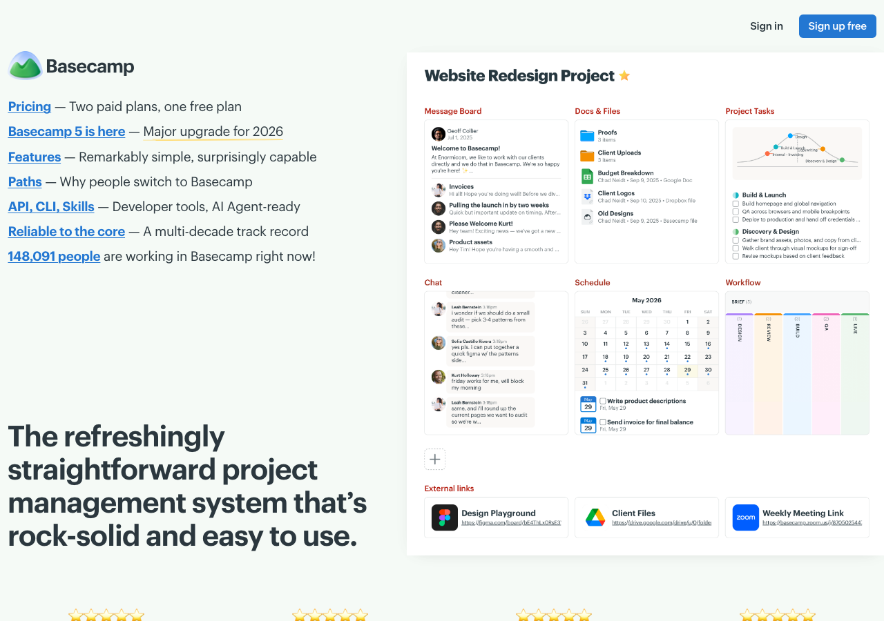Screenshot of Basecamp