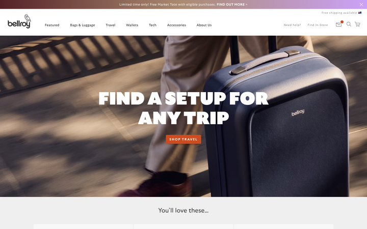 Screenshot of Bellroy