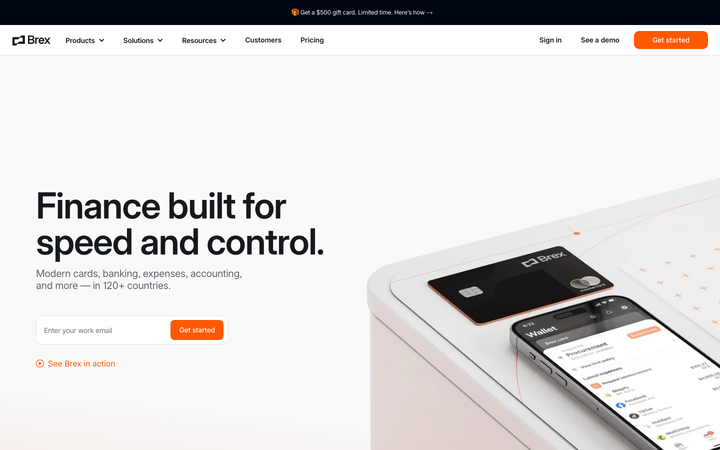 Screenshot of Brex