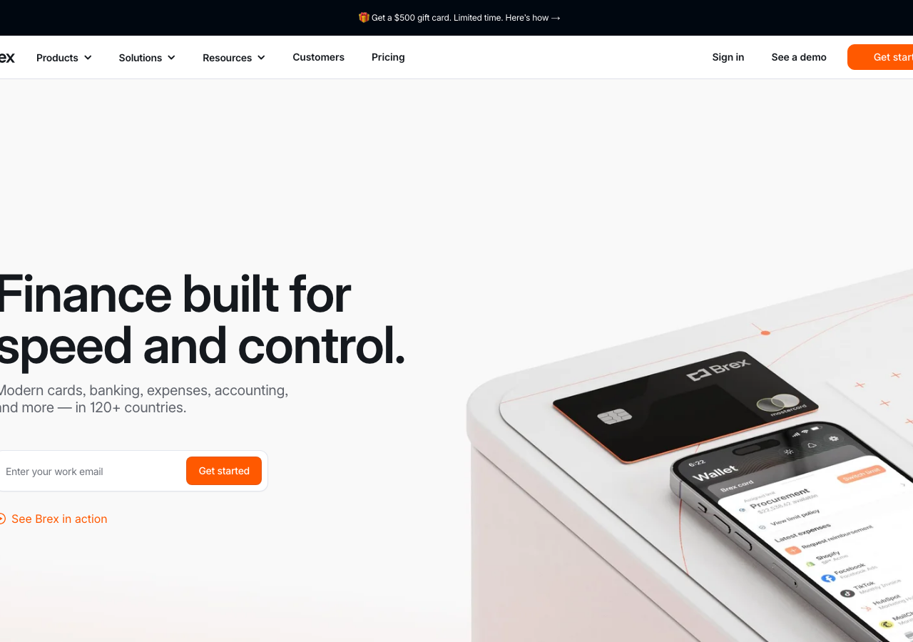 Screenshot of Brex