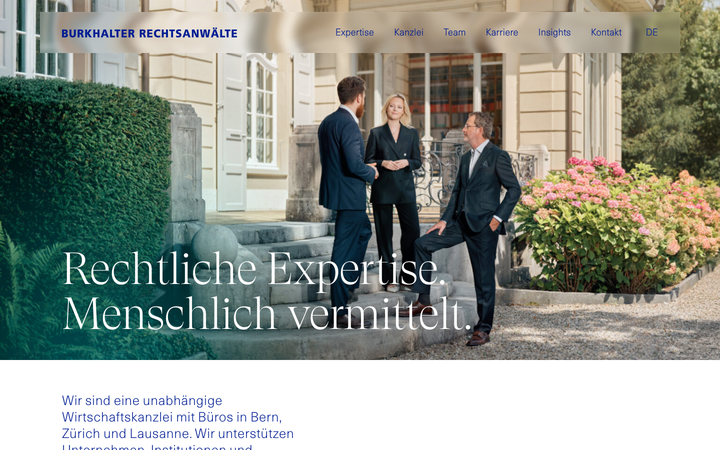 Screenshot of Burkhalter Rechtsanwaelte