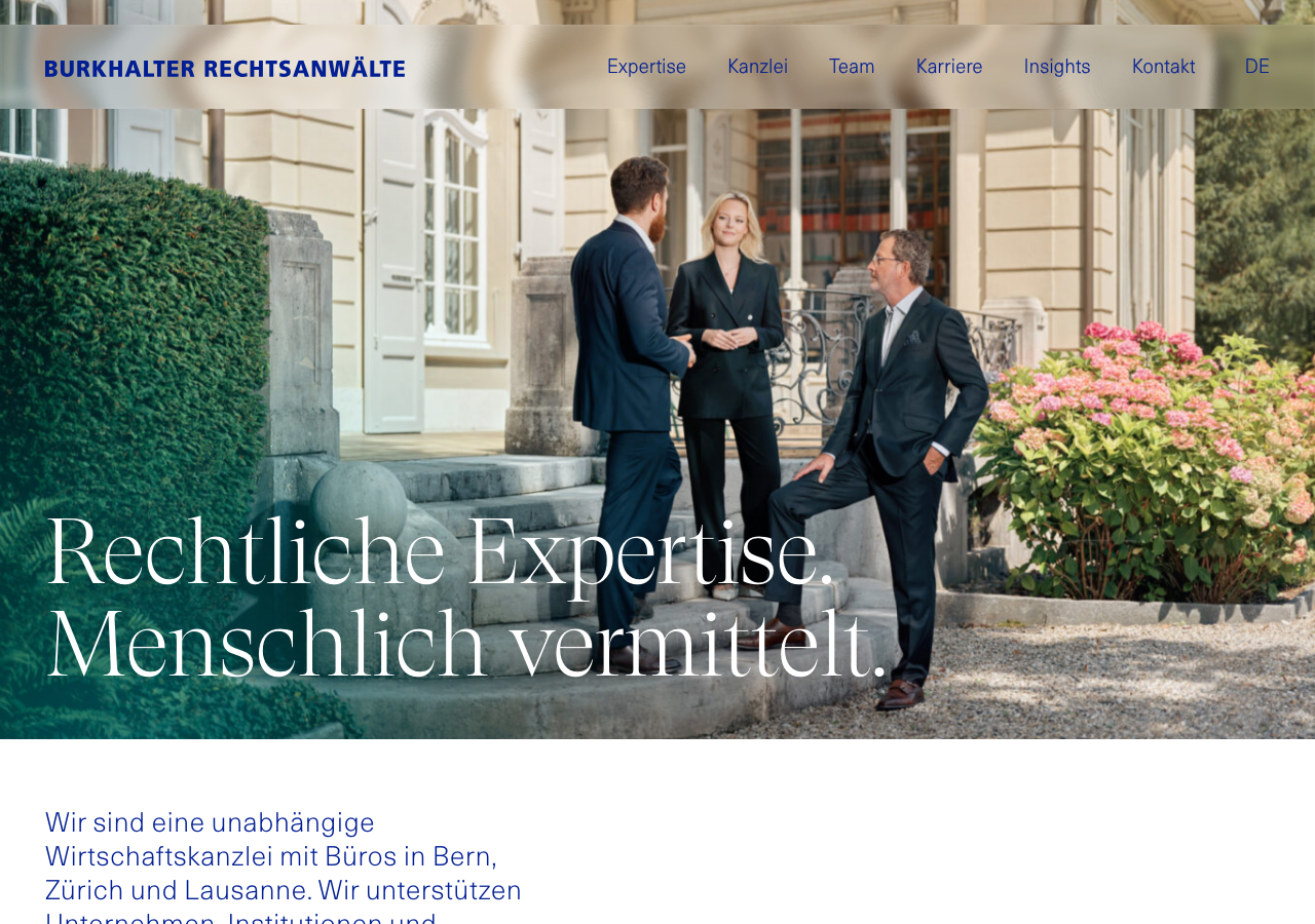Screenshot of Burkhalter Rechtsanwaelte