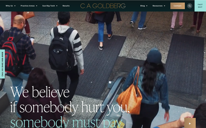 Screenshot of C A Goldberg Pllc