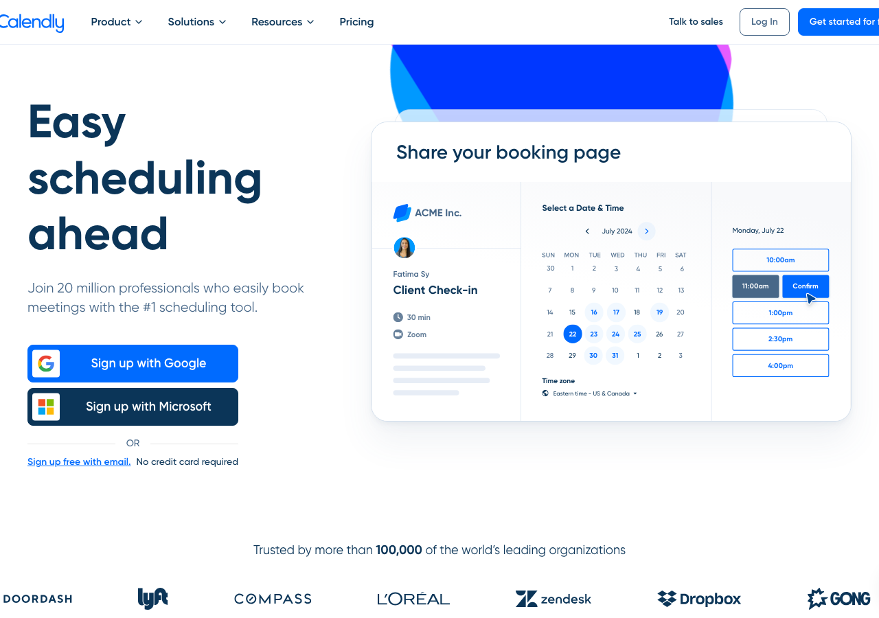 Screenshot of Calendly Com
