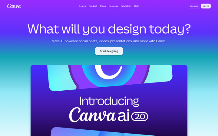 Screenshot of Canva