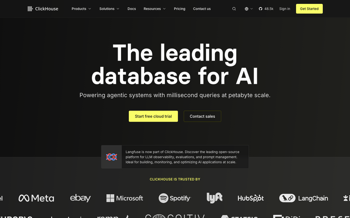 Screenshot of Clickhouse