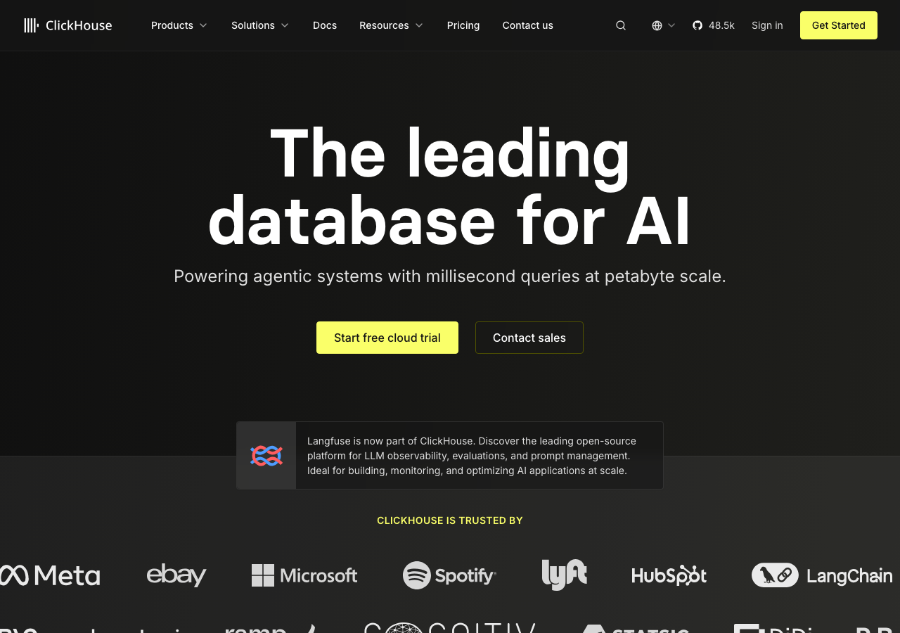 Screenshot of Clickhouse