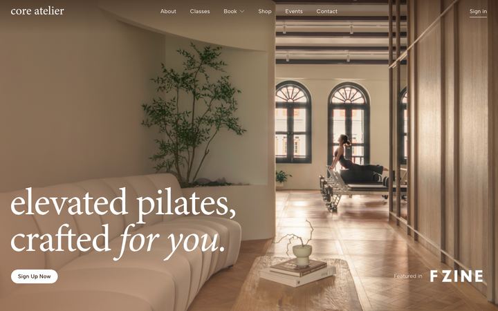 Screenshot of Core Atelier Pilates