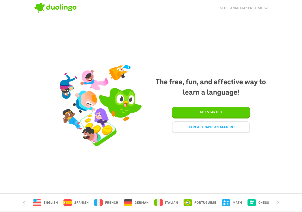 Screenshot of Duolingo