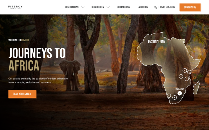 Screenshot of Fitzroy Travel