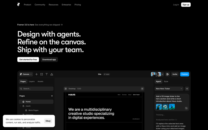 Screenshot of Framer