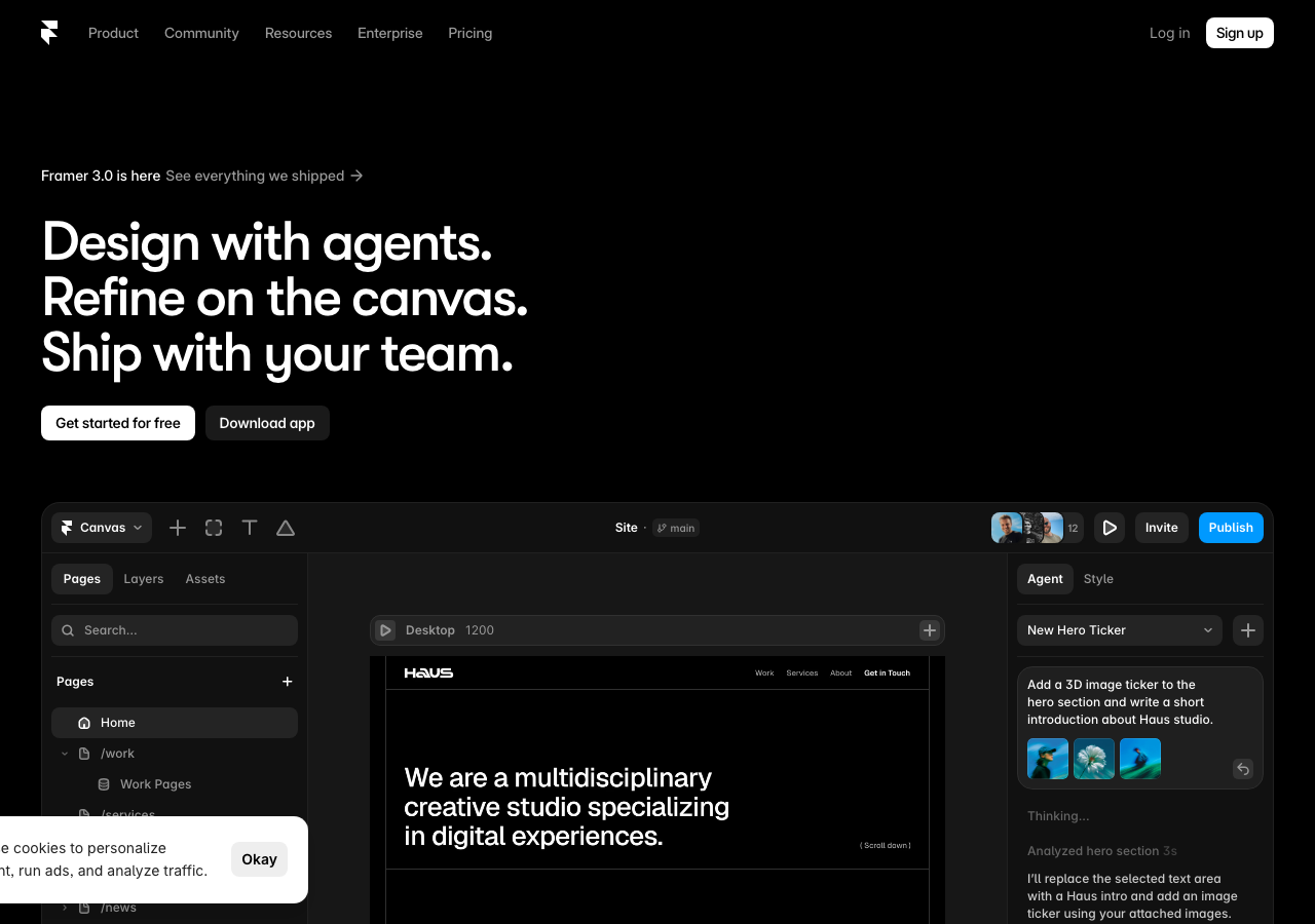 Screenshot of Framer