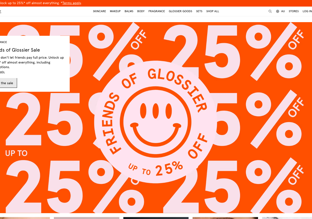 Screenshot of Glossier