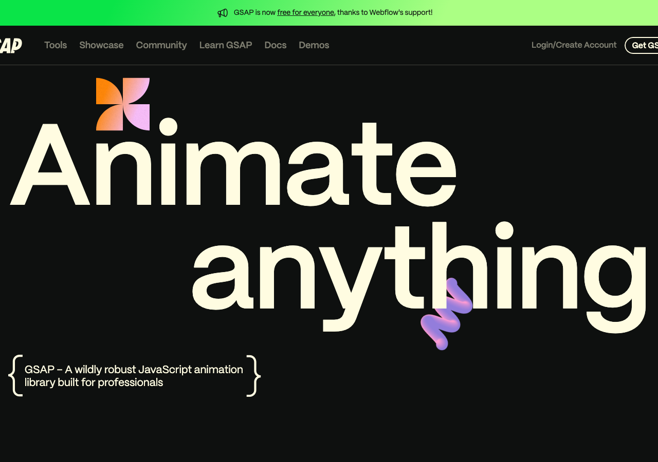Screenshot of Gsap