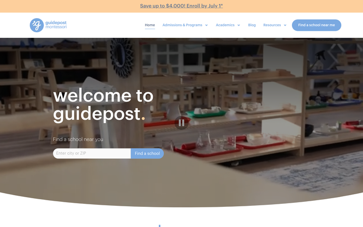 Screenshot of Guidepost Montessori